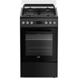 Aragaz Beko FSM52330NAO, Mixt, 4 arzatoare, Aprindere integrata, Grill electric, 8 functii, Clasa A, 50 cm, Antracit