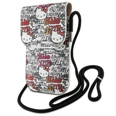 Geanta Hello Kitty Leather Tags Graffiti Cord, bej, HKOWBHDGPTE foto