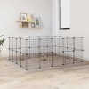 VidaXL Cușcă animale de companie cu ușă 36 panouri negru 35x35 cm oțel