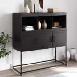 Gossi dulap, negru, 100,5x39x107 cm, otel laminat la rece