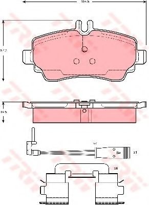 Set placute frana,frana disc MERCEDES VANEO (414) (2002 - 2005) TRW GDB1480 foto