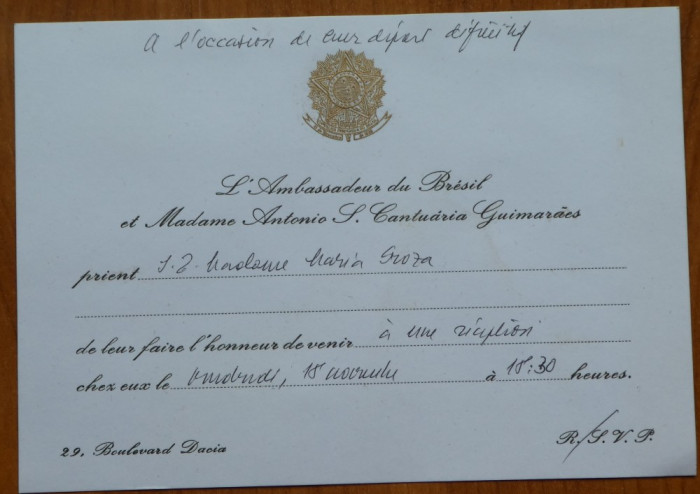 6 invitatii la dineuri catre Mia si Octavian Groza, scriitorul Uslar Pietri