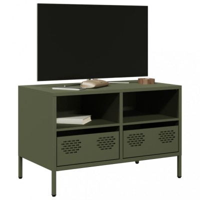 Gossi dulap tv, verde masliniu, 68x39x43,5 cm, otel laminat la rece foto