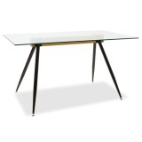 Cumpara ieftin Masa Astrid Negru - Natural - Transparent 140x80x75 cm