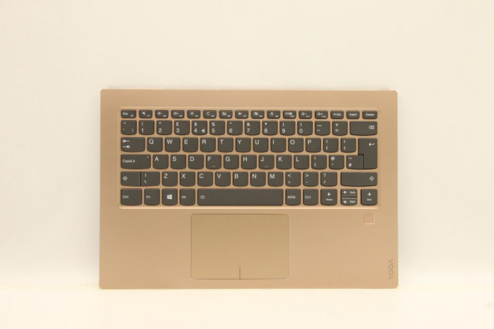 Carcasa superioara cu tastatura palmrest Laptop, Lenovo, Yoga 920-13IKB Type 80Y7, 5CB0Q09694, AM14U000210, iluminata, aurie, layout UK