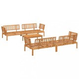 Set canapea gradina din paleti, 5 piese, lemn masiv de acacia