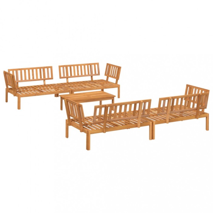 Set canapea gradina din paleti, 5 piese, lemn masiv de acacia
