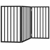 Cumpara ieftin Poarta pentru caini pliabila 3 panouri negru, 150 cm, lemn plop