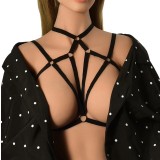 Top Harness Emma Elastic si Reglabil, Aspect Mat, Negru, XS-L, Guilty Toys