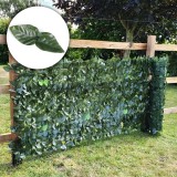 Gard artificial decorativ 50x500 cm, frunze ornamentale, protectie UV si intemperii, plastic PVC, verde inchis Household NewTrend