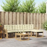 vidaXL Set mobilier gradina exterior 6 piese lemn acacia perne alb crem rezistent