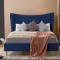 Pat Lora 180x200 cm Tapitat Catifea Albastru Somiera Inclusa (cod ML 2302-19)