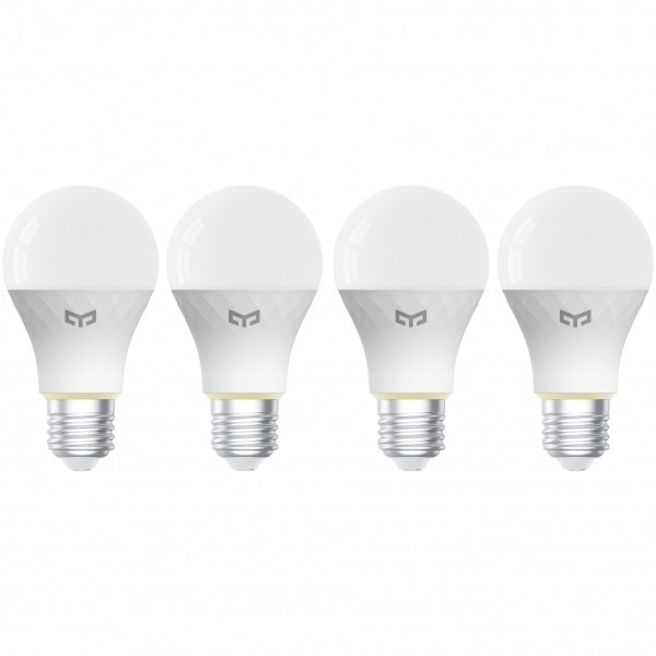 Bec LED Yeelight W4 Lite, Wi-Fi, E27, 9W, 2700K - 6500K, 806lm, Set 4 bucati, Alb YLQDP-0012