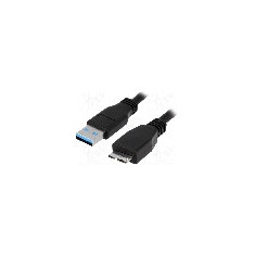 Cablu USB A mufa, USB B micro mufa, USB 3.0, lungime 1m, negru, LOGILINK - CU0026