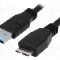 Cablu USB A mufa, USB B micro mufa, USB 3.0, lungime 1m, negru, LOGILINK - CU0026