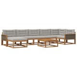 vidaXL Set de canapele de exterior 8 pcs Natural și gri deschis 3382759