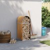 Gossi suport de busteni, maro deschis, 40x45x100 cm, otel galvanizat