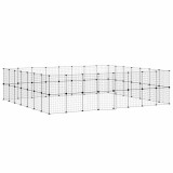 Cumpara ieftin Cusca animale de companie cu usa 60 panouri negru 280x245x70 cm otel