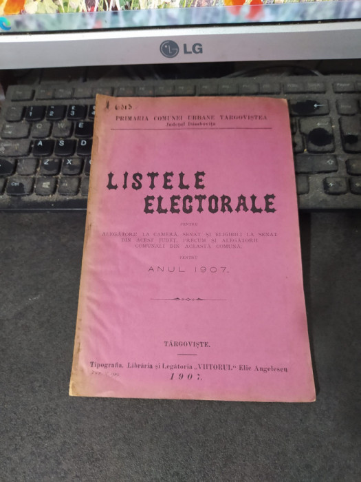 Listele electorale din județul D&acirc;mbovița pentru alegătorii.. T&acirc;rgoviște 1907 139