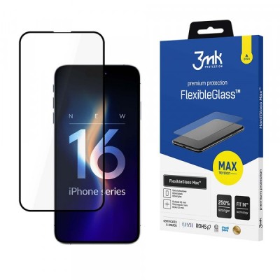 Folie de protectie Ecran 3MK FlexibleGlass Max pentru Apple iPhone 16 Pro Max, Sticla Flexibila, Full Glue foto