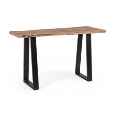 Consola metal negru blat lemn maro Artur 130x45x76 cm