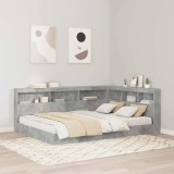 Tăblie de depozitare cu raft Gri beton 135 cm Lemn compozit