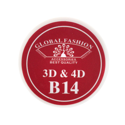 Gel UV 4D plastilina, gel plastart, Global Fashion, B14, 7g, culoare rosie foto