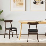 vidaXL Scaun de sufragerie 2 pcs Maro deschis și negru 42020484