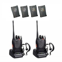 Set 2 Statii radio portabile emisie receptie cu 2 acumulatori suplimentari, Walkie Talkie, Baofeng BF-888S foto