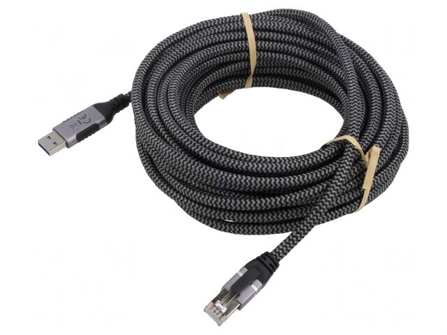 Cablu USB 3.0 RJ45 15m Negru/Gri