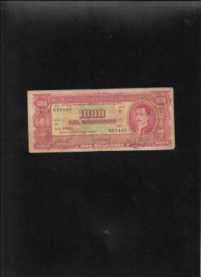 Rar! Bolivia 1000 1.000 bolivianos 1945 seria013440 foto