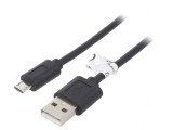 Cablu USB 2.0 A la Micro B 0,6m Negru, Goobay