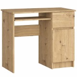 Birou calculator PIKSEL cu sertar, dulap si raft tastatura, stejar artisan, 90 cm