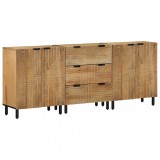 Cumpara ieftin Bufete 3 buc maro 60x33x75 cm lemn masiv de mango