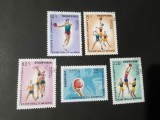 Serie completă 5 timbre Albania 1969 &ndash; Campionatul European de Baschet Masculin, Napoli, ștampilată -A40