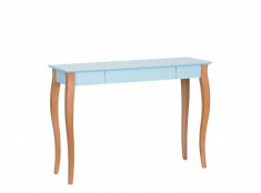 Masa de birou din lemn de fag si MDF, cu 1 sertar &amp;quot;Lillo Large&amp;quot; Light Turquoise / Beech, L105xl40xH74 cm foto