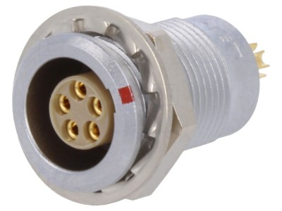 Conector circular mamă 5 pini lipire foto