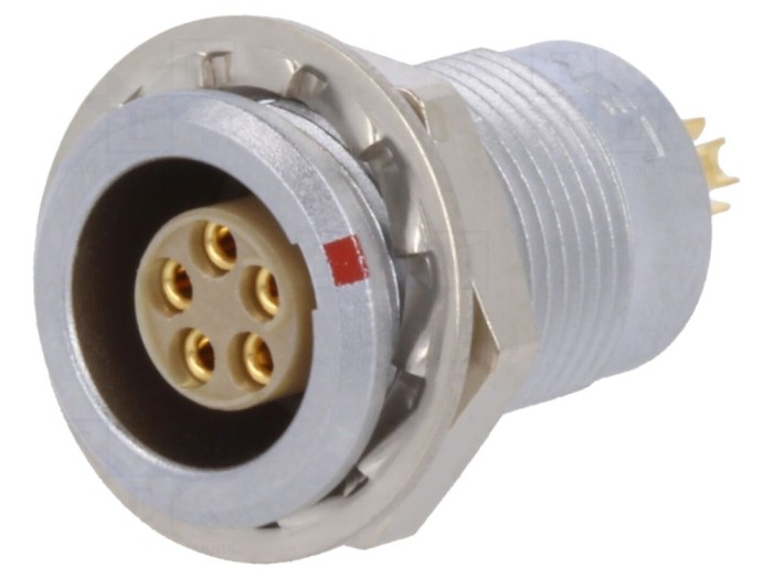 Conector circular mamă 5 pini lipire