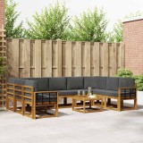 vidaXL Set de canapele de exterior cu pernă 10 pcs Natural și Antracit 3367030