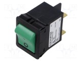 &Icirc;ntrerupător supracurent SCHURTER TA35 240VAC 60VDC 3A DPST 2 poli verde