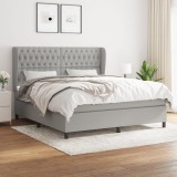 VidaXL Pat continental, gri deschis, 180x200 cm, material textil 3128221