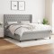 vidaXL Pat continental, gri deschis, 180x200 cm, material textil 3128221