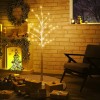 VidaXL Mesteacăn cu LED, alb, 72 LED-uri alb calde, 150 cm 345143