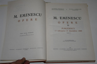 M. Eminescu - Opere Vol. XI - 1984 foto