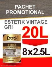 Pachet Promo Lazura lemn Estetik Vintage Gri 8x2.5L