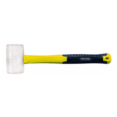 Ciocan cauciuc Top Master Pro, 340 g, maner fibra de sticla, Alb foto