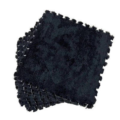 Set 10 Piese Covor tip Puzzle, Spuma EVA, Pufos, 30 x 30 x 1 cm, Negru foto