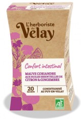 Ceai BIO cu ulei esential confort intestinal (nalba, coriandu, ghimbir, lamaie) Velay foto