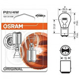 Set de 2 becuri P21/4W 12V 24/4W BAZ15d (BLISTER), OSRAM