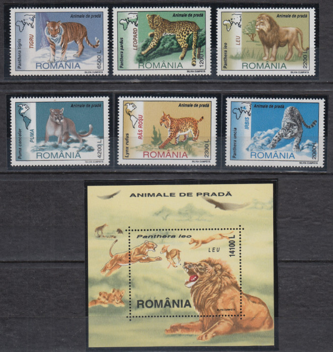 ROMANIA 2000 LP 1532 LP 1533 ANIMALE DE PRADA SERIE+COLITA MNH